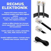 Resim REGMUSSHOP Regmus Adsl Vdsl Modem Ve Telefon Rj11 Hat Bağlantı Kablosu 5 Metre 