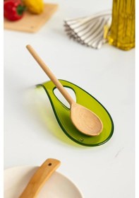 Resim Akrilik Yeşil Tezgah Üstü Kirli Kaşıklık & Kepçe Altlığı Çok Renkli 