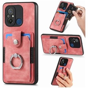 Resim Redmi 12c Retro Cilt-hisset Yüzük Kartı Cüzdan Telefon Kılıfı İçin 