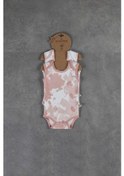 Resim Veropukahome Ecocotton Rosa Kız Bebek Zıbın Seti Kolsuz 2'Li Somon Pembe 