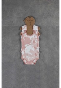 Resim Veropukahome Ecocotton Rosa Kız Bebek Zıbın Seti Kolsuz 2'Li Somon Pembe 