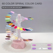 Resim 60 Renkli Spiral Tırnak Sanatı Sergileme Standı - Alkol İçermeyen Oje Organizatörü, Salon ve Pratik Kullanım için Dayanıklı Manikür Pedikür Tutucu ile Güvenli Tutuşlu Altıgen Tabanlı 