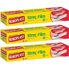 Resim Koroplast Streç Film 100 Metre Kesme Bıçağı Hediyeli - 3'lü 
