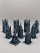 Resim shop Dekoratif Gotik ve Modern Mimariden İlham Alan 3D Baskı Kule Seti - Koleksiyonluk 