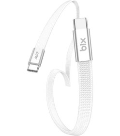 Resim Bix Tsc2cc Type-c To Type-c 3a 60w 480mbps Örgülü Ve Şeffaf Silikonlu Hızlı Şarj Ve Data Kablosu 1 Metre Beyaz 