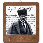 Resim Atatürk Gençliğe Hitabe Seramik Dekoratif Askılık 