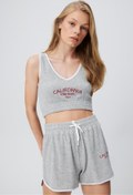 Resim BABOKAH Nakışlı Havlu Crop Top 