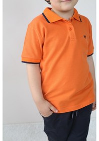 Resim Pike Tişört/gab Şortlu Takım 2-9 Yaş Oranj - Lacivert 