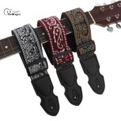Resim ePathChina İşlemeli PU Deri Gitar Askısı, Penet Yuvası, Ayarlanabilir Uzunluk, Akustik ve Elektrik Gitarlar için Klasik Tasarım, Kırmızı, Siyah, Kahve Renk Seçenekleri ile Mevcuttur. 