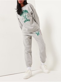 Resim LAND MODA Kadın Montanaa Baskılı Sweatshirt Eşofman Alt-Üst Takımı 