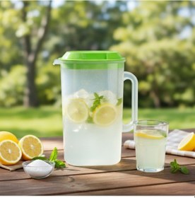 Resim Oval Plastik Sürahi Açık Bej 