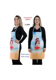 Resim Siyah Chef İkili Paket Leke Tutmaz Kumaş Mutfak Önlüğü Seti Mavi 