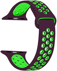 Resim Microsonic Apple Watch Series 2 42mm için Kordon Rainbow Band Patlıcan Moru [Watch Series 2 42mm ile Uyumlu Kordon - Moru] 