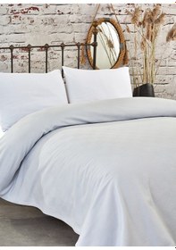 Resim Komfort Home Çift Kişilik Dama Desen %100 Pamuk Pike / Açık Gri 