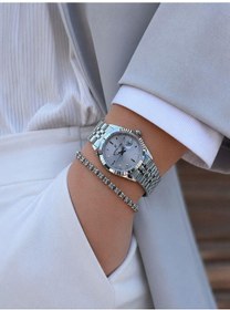 Resim Daniel Klein Çelik Kordon 30 Mt Suya Dayanıklı Özel Tasarım Kadın Kol Saati + Bileklik Vs.blkt.1027 Gümüş 