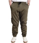 Resim Mode Xl Erkek Pantolon Keten Kargo Cep Jogger Bahar 23912 Haki 001 
