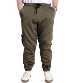Resim Mode Xl Erkek Pantolon Keten Kargo Cep Jogger Bahar 23912 Haki 001 