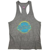 Resim Bluu Barbell Fitness Gym Tank Top Sporcu Atleti Gri-Mavi 