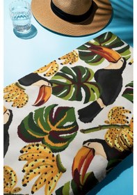 Resim Dijital Baskı Plaj Deniz Havlusu Yaprak Desenli Peştamal Hvl0178 Renkli 