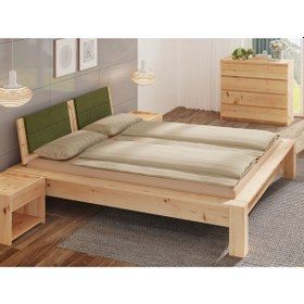 Resim Masifart_Mobilya Masifart Ladin Ahşap Karyola Klasik Ladin Yatak Başlığı Çift Kişi 