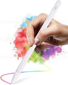 Resim TEKNETSTORE Apple Ipad Pen Avuç Içi Reddi Teknolojisi Dokunmatik Kalem Active Stylus Özel Yazı / Çizim Kalemi 