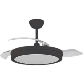 Resim Vanti 30w 42" İnç Siyah Modern 3 Renk Kumandalı Ledli Dekoratif Tavan Vantilatörü Kcf306 