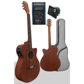 Resim Midex PHX-188EQ Set Masif Ağaç Elektro Akustik Gitar 4/4 (Gigbag Çanta Tuner Askı Capo Jak Kablo) 