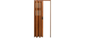 Resim Faran Dekorasyon 160 x 215 Ceviz Renk Camlı Pvc Akordiyon Katlanır Kapı - Frnakmodel-70 