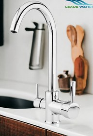 Resim Lexsawater Su Arıtma Cihazı 3 Yollu Musluk Kuğu Borulu Arıtmalı Eviye Bataryası 