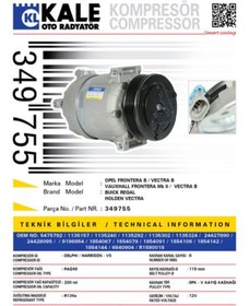Resim KALE KLIMA KOMPRESORU OPEL FRONTERA B VECTRA B - 349755 