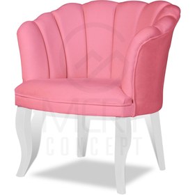 Resim Home Papatya Tekli Berjer Krem Renkli Ahşap Ayaklı Bahçe Balkon Salon Çay Seti Koltuk Takımı 