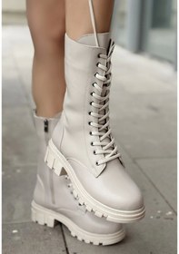 Resim Nabah Bej Cilt Bağcıklı Bot Bej 