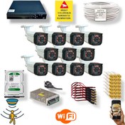Resim 11 Kamerali Set - İnsan Yüz Ve Hareket Algilayan 1080p 5mp Sony Lensli Gece Görüşlü Güvenlik Kamerasi Seti 7808 