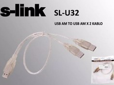 Resim S-Link SL-U32 Usb 2.0 Am To Am x2 Data Hdd Kablosu 