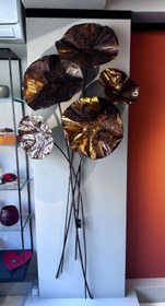 Resim Naga Bouquet Lotus Leaves Gold - El işi Dövme Pirinç 