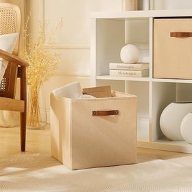 Resim Ocean Home Textile Jüt Keten Kumaş Kutu 33 x 30 x 33 cm 