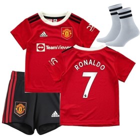 Resim Manchester United Ronaldo Çocuk Forması Forma+şort+çorap 3lü Set 