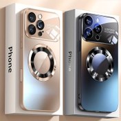 Resim Lüks Titanyum Metal Renkli Manyetik Kablosuz Şarj Kılıfı iPhone 16 promax için, iPhone Modelleri 15/14/13/12/11 Pro Max için Dahili Lens Filmi, Ultra-İnce Mat, Basit ve Yüksek Kaliteli Sert Telefon Kılıfı Erkekler ve Kadınlar için 