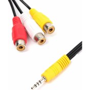 Resim BK Teknoloji 3.5mm Mini Jack Av Erkek - 3x Rca Dişi Sesli Video Konektör 