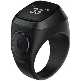 Resim Yuntech01 Akıllı Zikirmatik Yüzük Ble5.1, Oled Ekran, Namaz Vakitleri, Usb Şarj, Titreşim Bildirimi, 20mm Siyah-gri E01 
