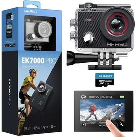 Resim Akaso Ek7000 Pro 4k Dokunmatik Ekran Sualtı Aksiyon Kamerası With 128gb Microsd Card 