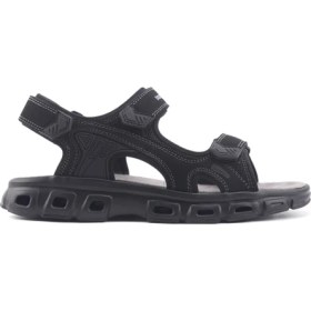Resim Dockers by Gerli Siyah Erkek Sandalet Tekstil Malzemeden Düz Topuklu Rahat Model 