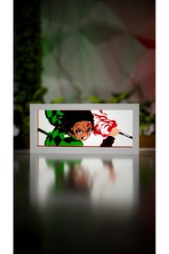 Resim Jade Produck Tanjiro Kamado LED Işık Kutusu – Anime Masaüstü Dekor & Gece Lambası 