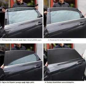 Resim Arnee Araba Gölgelik Araç Yan Cam Güneşlik Oto Örtü Perde Kılıf Güneşliği Arka Yan Cam Için Güneşlik Emzirme Örtüsü Yan Cam Perdesi 2 Adet 