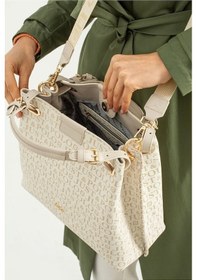 Resim Just Polo Kadın Büyük Boy 4 Bölmeli Günlük Kullanıma Uygun Tote Bag Omuz Çantası 234028mh Bej Yeni 