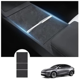 Resim Honeybeeshop Model Y Juniper 2025 Merkez Konsol Koruyucu Set Pu Deri Gösterge Panel Kılıfı 