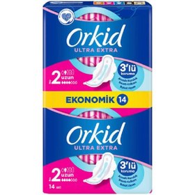 Resim Orkid Ultra Extra Hijyenik Ped Uzun 14'lü 