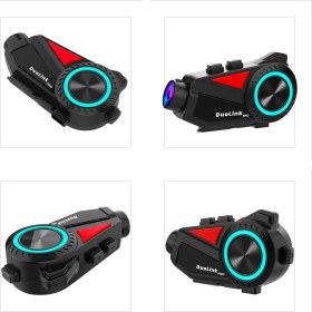 Resim DuoLink X74 Pro İnterkom Motosiklet Kameralı 360° Modül 6 Kişi Bluetooth Kask Intercom Video Kayıt Kulaklık 