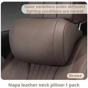 Resim Chuangyinshop Dayanıklı Napa Araç Baş Ve Bel Yastığı - Yumuşak Konforlu - A-brown 