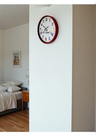 Resim 36 Cm Kırmızı Çocuk Odası Duvar Saati Açık 